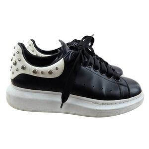 Alexander McQueen Oversized Studded Mens Sneakers Black White 41 EU 8 US